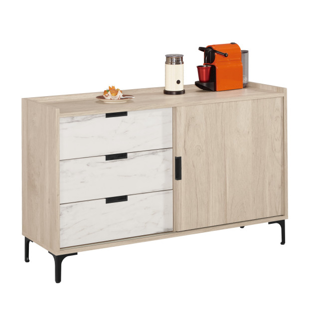 哈莉特4尺三抽滑門收納櫃